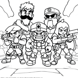 Kolorowanka: Brawl Stars – Bitwa w trybie drużynowym
