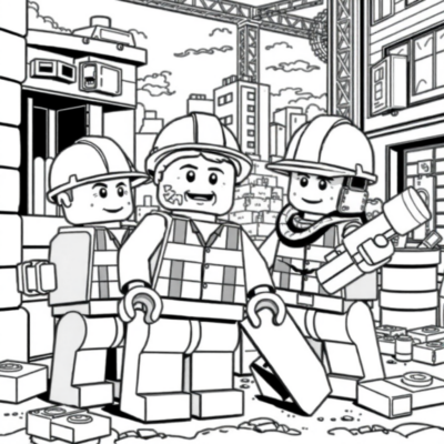 Kolorowanka: Ekipa LEGO City na budowie