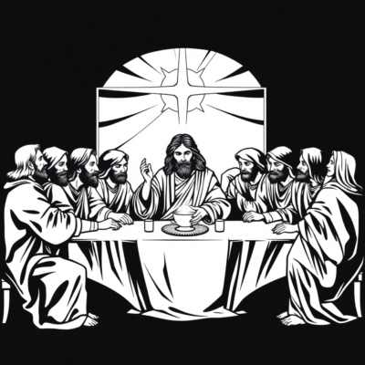 Kolorowanka: Jezus – Ostatnia Wieczerza z Apostołami