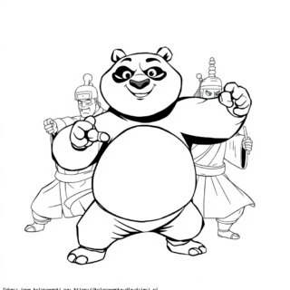 Kolorowanka Panda Po z mistrzami