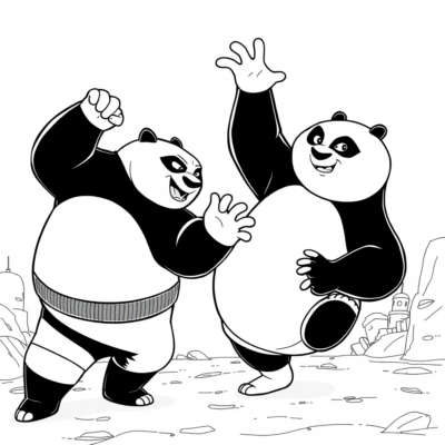 Kolorowanka: Kung Fu Panda – Po walczy z Tai Lungiem