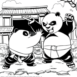 Kolorowanka Panda Po pojedynek