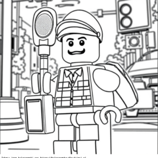 Kolorowanka Policjant Ruchu Drogowego Lego