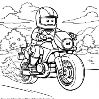 Kolorowanka Motocyklista Lego