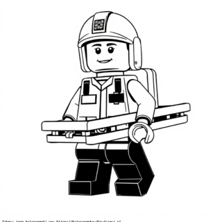 Kolorowanka: LEGO ratownik medyczny z noszami