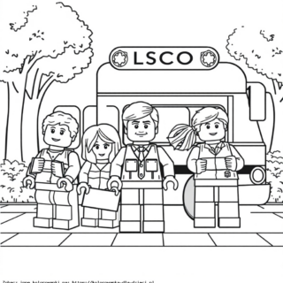Kolorowanka Uczniowie Lego