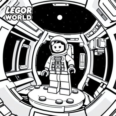 Kolorowanka: Lego Worlds – Kosmiczna stacja z astronautą