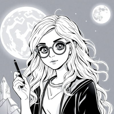 Kolorowanka: Luna Lovegood z okularami tużurkami