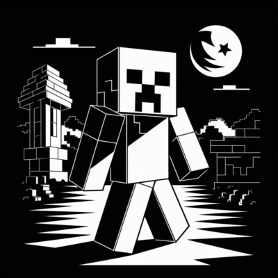 Minecraft – Creeper skrada się w nocy