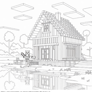 Minecraft – Domek z drewna nad jeziorem