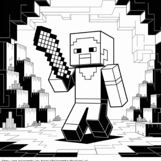 Minecraft – STEVE kopie diamenty w kopalni