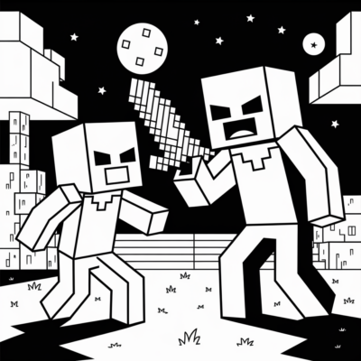 Minecraft – Walka z Endermanem w nocy