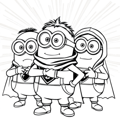 Kolorowanka: Minionki – Minionki w kostiumach superbohaterów