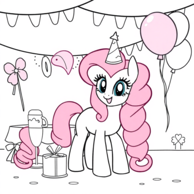 Kolorowanka: My Little Pony – Pinkie Pie organizuje imprezę