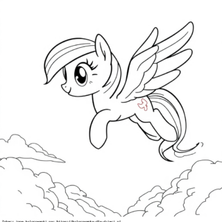 Kolorowanka Rainbow Dash w locie