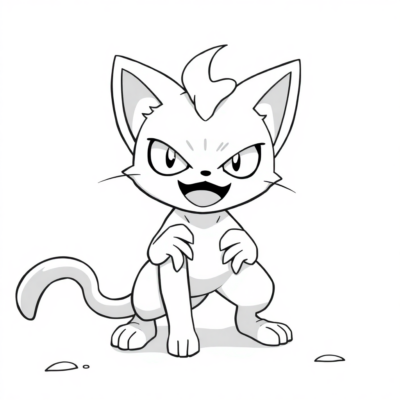 Kolorowanka: POKEMONY – Meowth planuje psoty