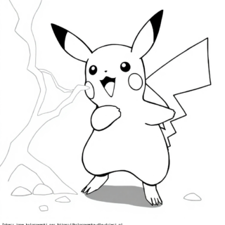 Kolorowanka Pikachu z błyskawicami