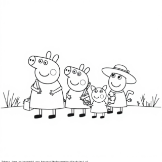 Kolorowanka Świnka Peppa na wycieczce