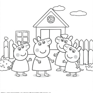 Kolorowanka Świnka Peppa w przedszkolu