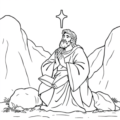 Kolorowanka: Religia – Biblia otwarta na modlitwie