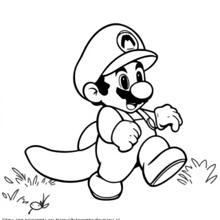Kolorowanka Mario w stroju bobra