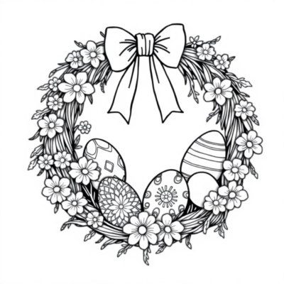 Kolorowanka: Wielkanocna girlanda z pisanek
