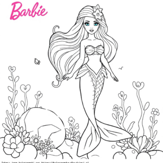 Barbie Syrenka Kolorowanka
