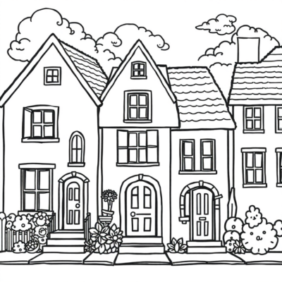 Domki kolorowanki