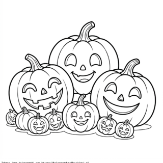 Kolorowanka Dynie Halloweenowe