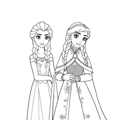 Elsa i Anna kolorowanka