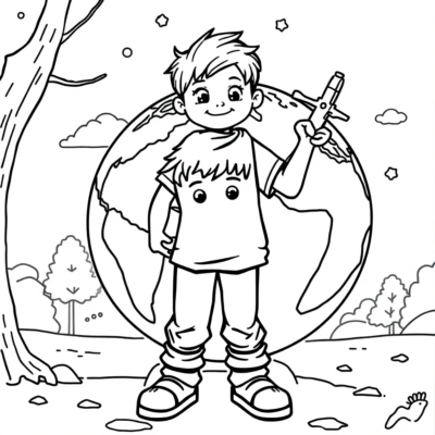 Kolorowanka: globus kolorowanka dla dzieci