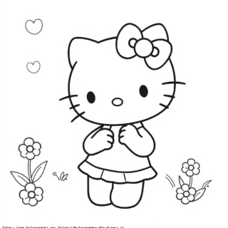 Kolorowanka Hello Kitty w sukience