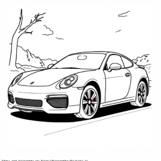 Kolorowanka Samochód Sportowy Porsche