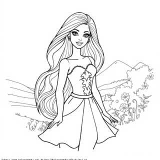 Kolorowanka Barbie z Bliska