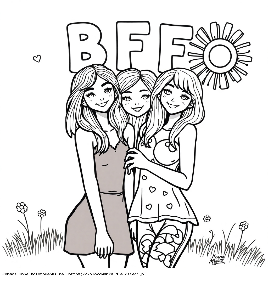 Kolorowanka BFF Darmowe Kolorowanki Do Druku