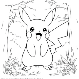 Kolorowanka Pikachu na Rysunku