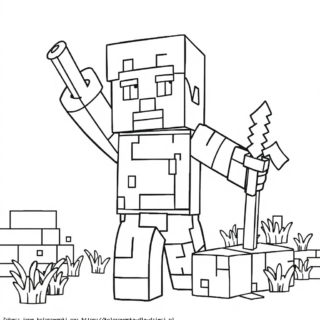 Kolorowanka Steve Z Minecraft