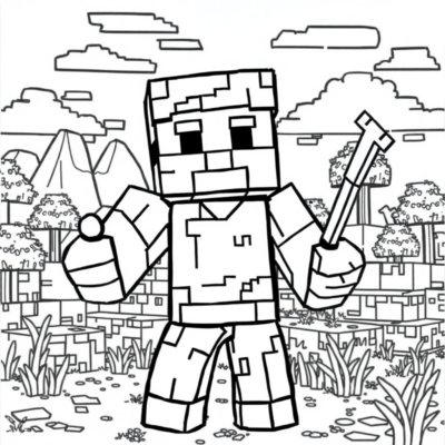 Kolorowanka: kolorowanka minecraft do druku