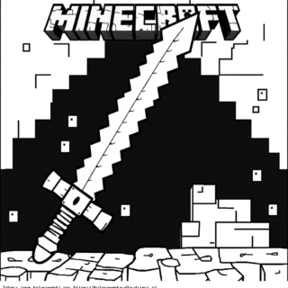 Kolorowanka Minecraft Miecz