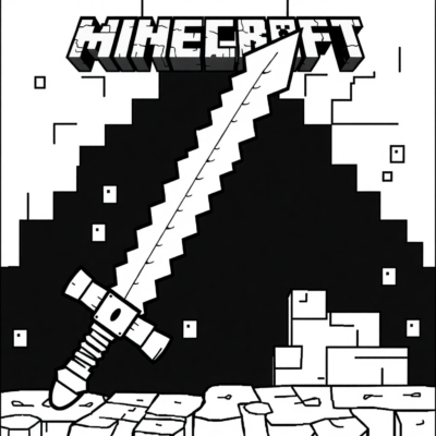 Kolorowanka Minecraft Miecz