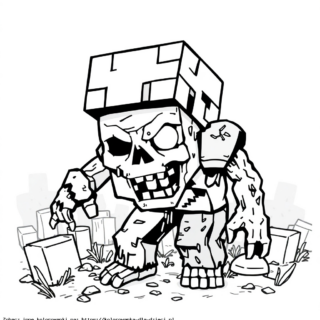 Kolorowanka Minecraft Zombie