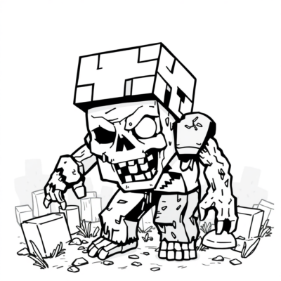 Kolorowanka Minecraft Zombie