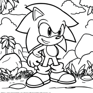 Kolorowanka Sonic The Hedgehog w plenerze