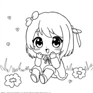 Kolorowanka Dziewczynka Chibi