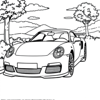 Kolorowanka Samochód Porsche