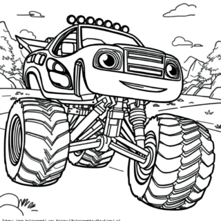 Kolorowanka Monster Truck na drodze