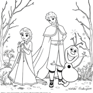 Kolorowanka Anna, Elsa I Olaf