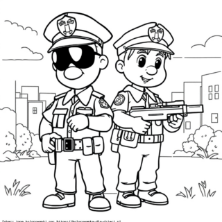 Kolorowanka: kolorowanki dla dzieci policja