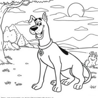 Kolorowanka Scooby-Doo na łące