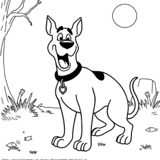 Kolorowanka Scooby-Doo uśmiechnięty
